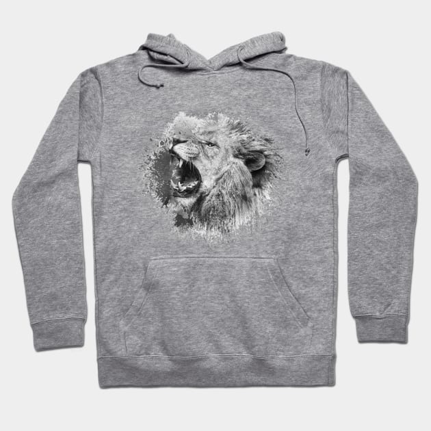 Angry Lion Head Hoodie by anbartshirts